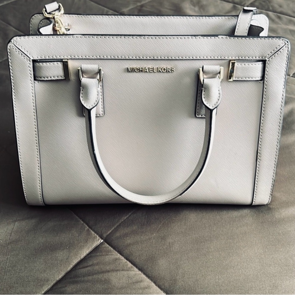Mk Michael Kors Dillon satchel Lilac purple & jet set flat wallet